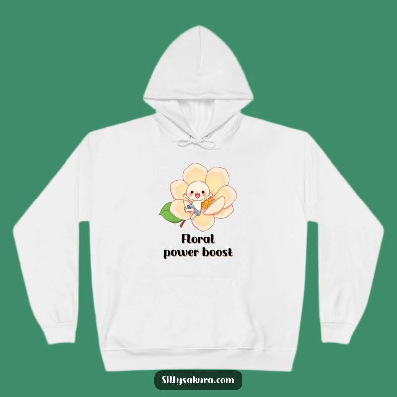 Cozy Kawaii Blossom Kicker Hoodie: Warmth and Whimsy, A Huggable Funny Gift