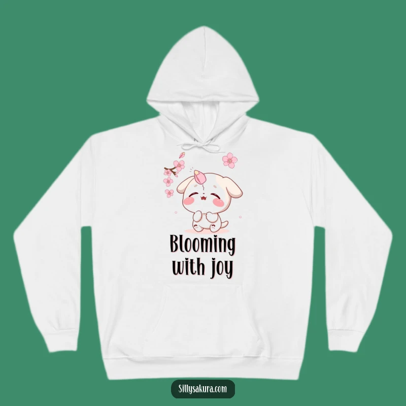 Funny Sakura Petal Nose Hoodie - Cozy Comical Character
