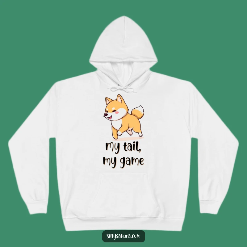 Funny Shiba Inu Hoodie: Cozy Comfort with a Spirited Tail Chase