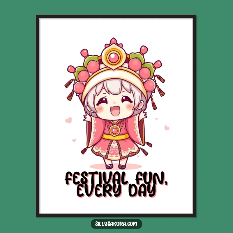 Funny Free Printable Wall Art: Festival Kawaii, Festive Downloadable Decor