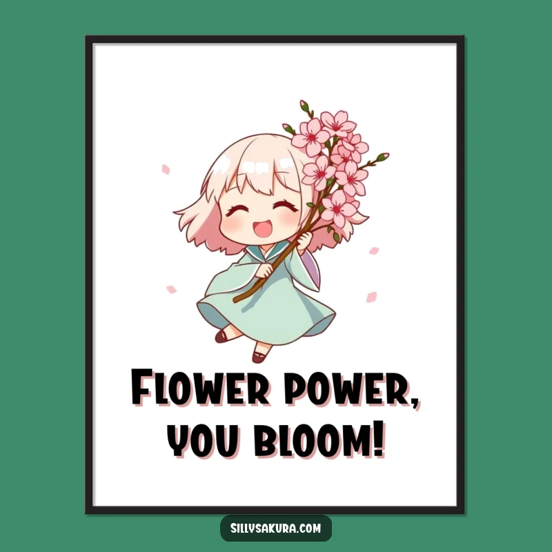 Free Printable Wall Art: Joyful Blossom Character Whimsical Poster!, Downloadable Decor