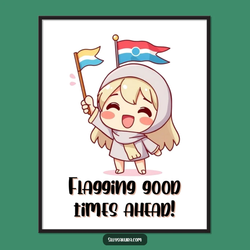 Free Printable Wall Art: Funny Waving Character Joyful Poster!, Downloadable Decor