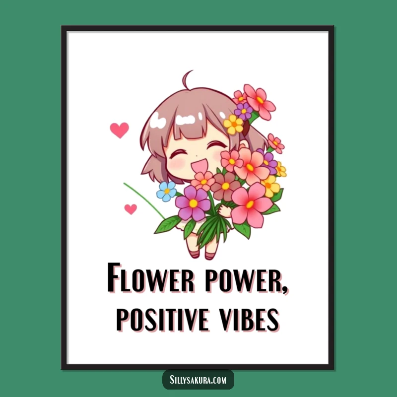 Funny Free Printable Wall Art: Cheerful Flower Character, Whimsical Downloadable Decor for a Bright Space