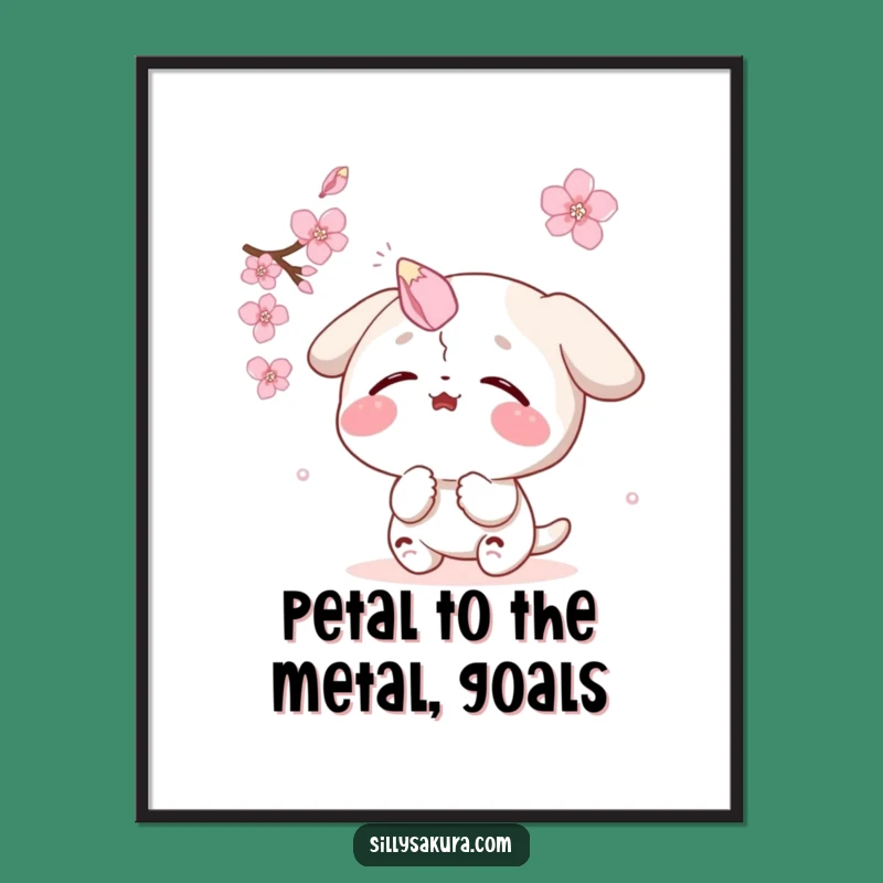 Funny Free Printable Wall Art: Sakura Petal Catch, Spring Humor, Quirky Downloadable Decor!