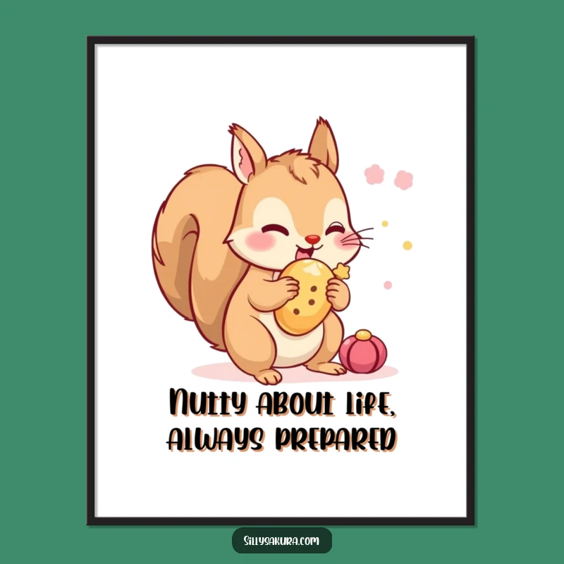 Funny Free Printable Wall Art: Squirrel's Hidden Stash - Whimsical Downloadable Decor