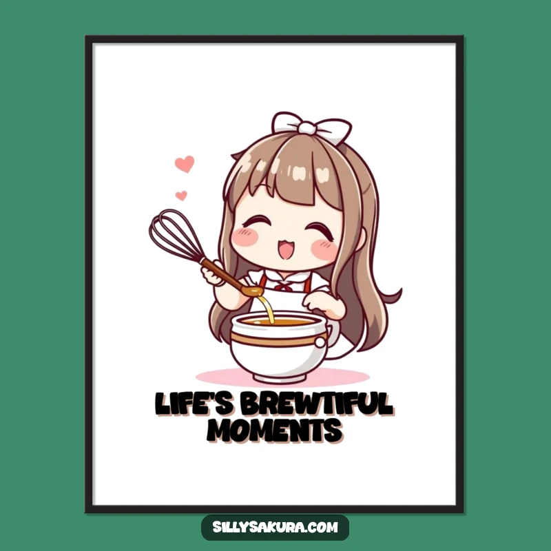 Funny Free Printable Wall Art: Whisking Kawaii, Energetic Downloadable Decor