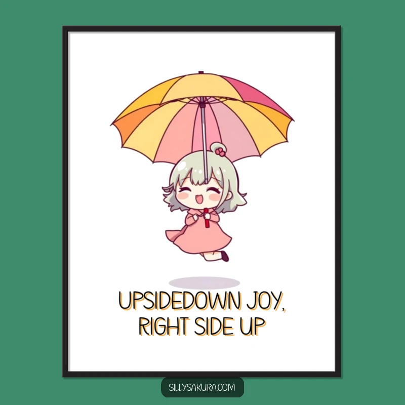 Free Printable Wall Art: Whimsical Umbrella Character! Funny Downloadable Decor