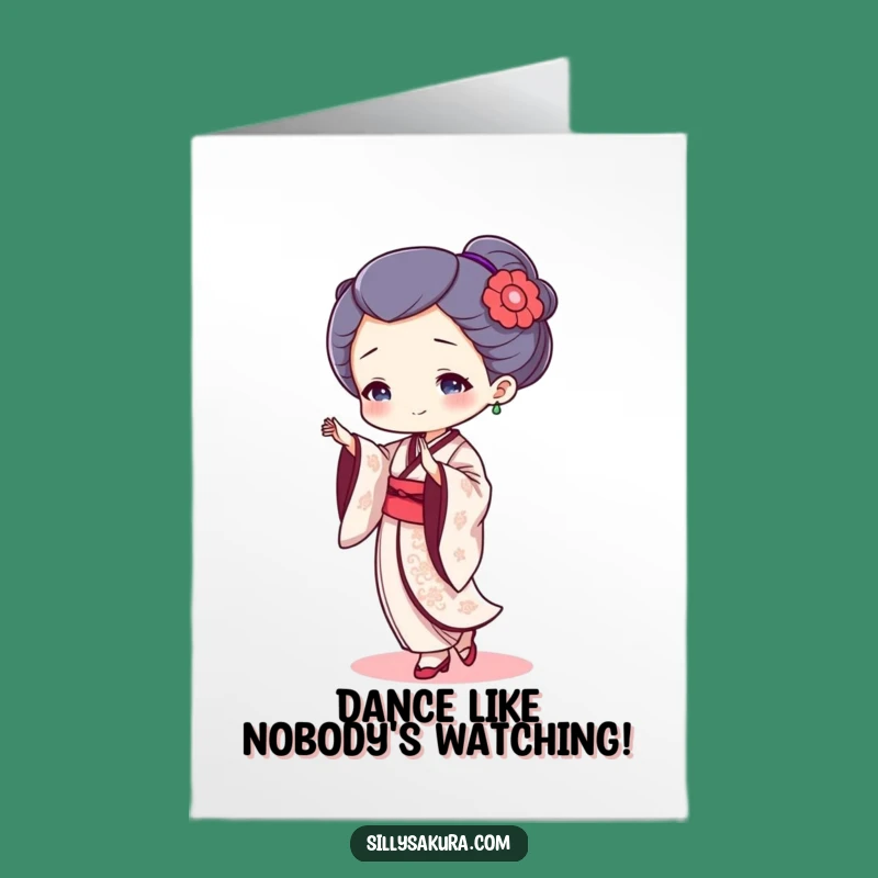 Funny Geisha Dance Free Printable Birthday Card - Downloadable & Print at Home Joyful Gift