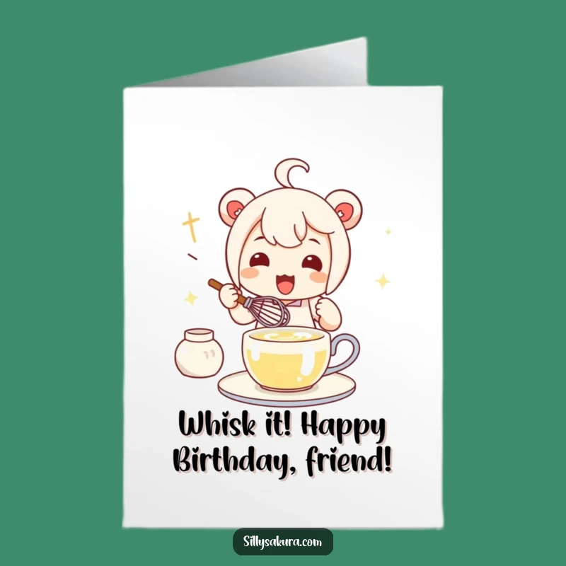 Free Printable Birthday Card: Funny Kawaii Tea Maker for a Whimsical Downloadable Gift