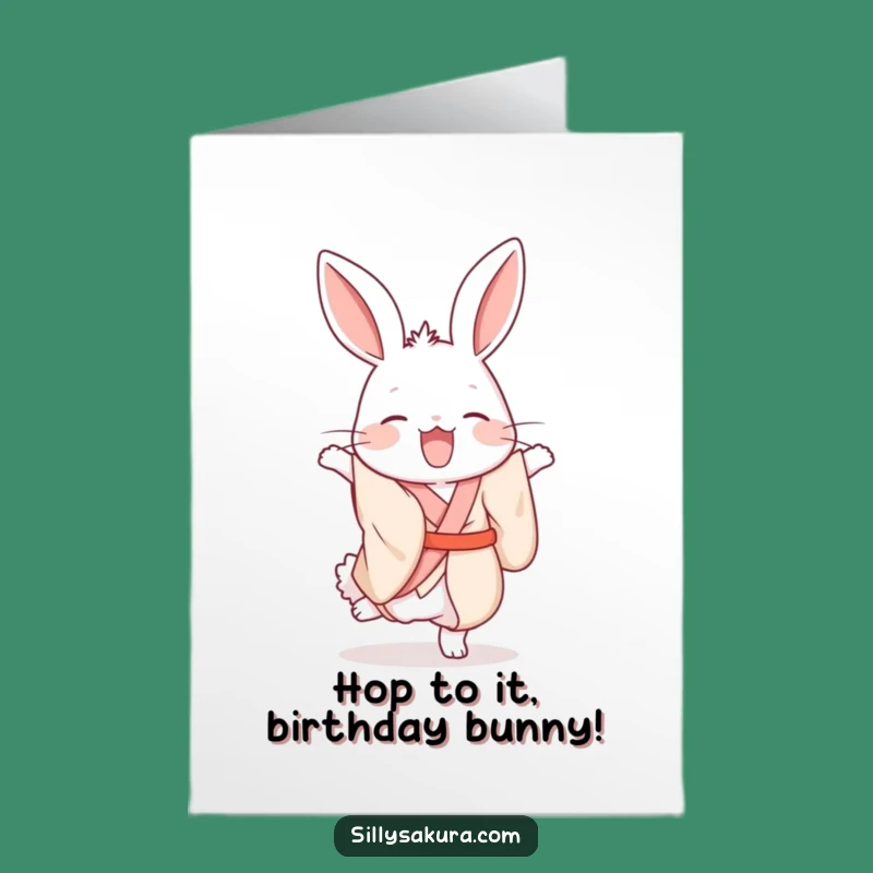 Funny Free Printable Rabbit Birthday Card - Giggling Downloadable Gift for a Hoppy Day