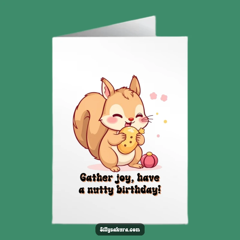 Free Printable Birthday Card: Squirrel's Hidden Treat - Funny Downloadable Gift