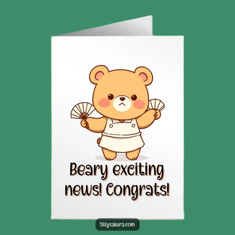 Free Printable Congrats Card: Bear Chef Fans Away the Competition Fun
