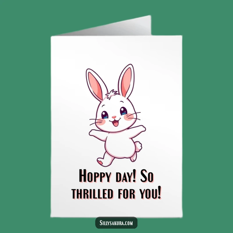 Free Printable Congrats Card: Cheerful Rabbit Hops for Your Success!