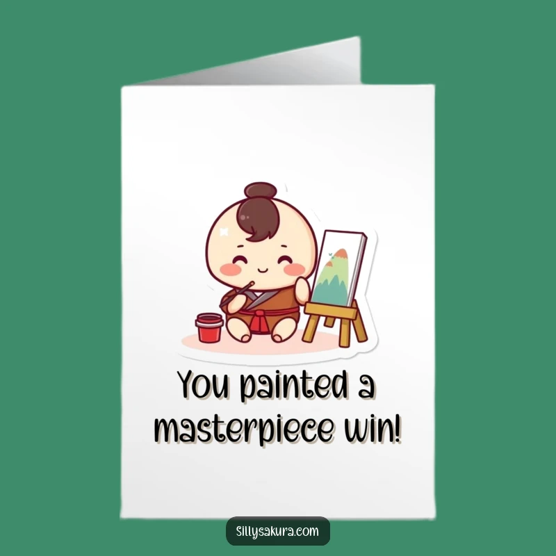 Free Printable Congrats Card: Kawaii Artist, Celebrate Achievement Downloadable Gift