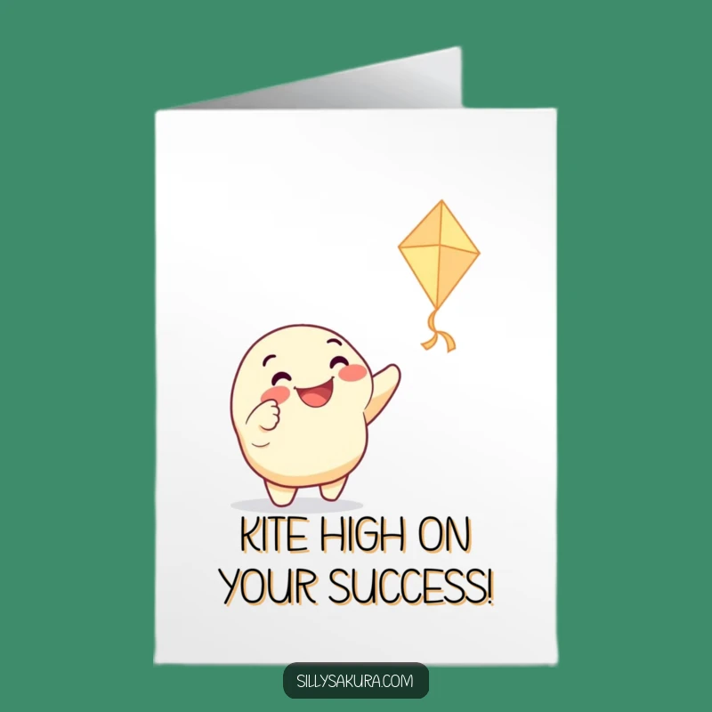 Free Printable Congrats Card: Kite-Flying Character Celebration!, Downloadable Gift