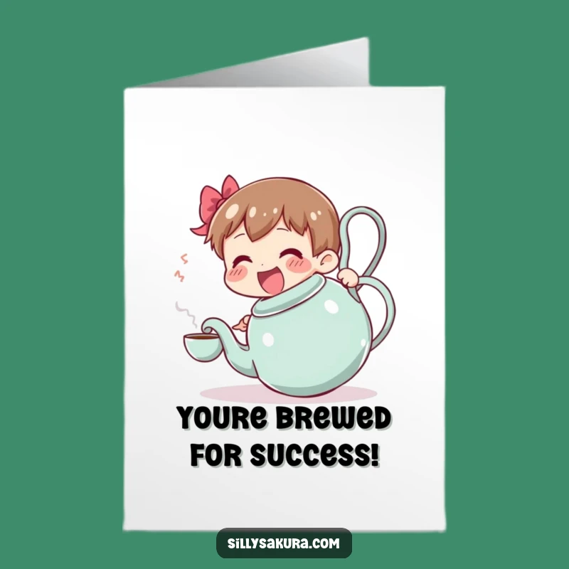 Free Printable Congrats Card: Tea Wobbles, Joyful Wishes, Downloadable Gift for Success!