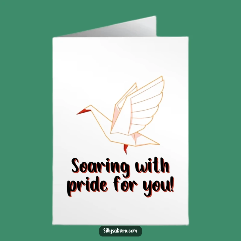 Free Printable Origami Crane Congratulations Card Funny Downloadable Gift for Success