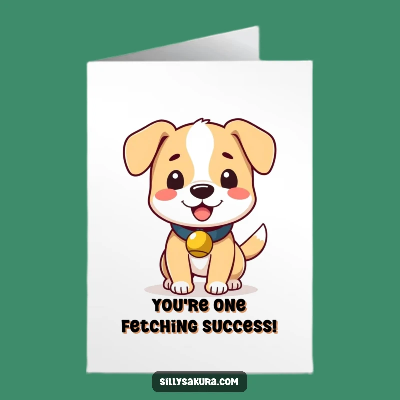 Free Printable Wagging Dog Congrats Card: Joyful Tail Wags for Celebratory Downloadable Art Gift