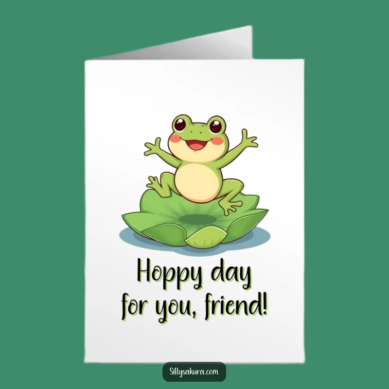 Free Printable Congrats Card: Frog's Leap to Success - Downloadable Gift