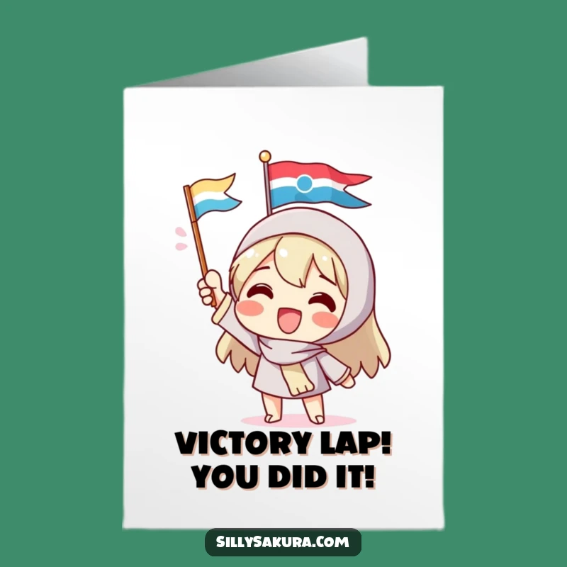 Free Printable Congrats Card: Enthusiastic Waving Character Celebration!, Downloadable Gift