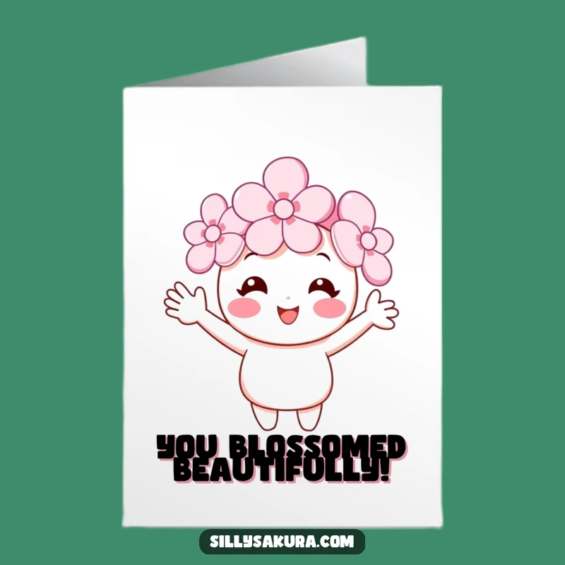 Free Printable Congrats Card: Cherry Blossom Bloom Downloadable Gift