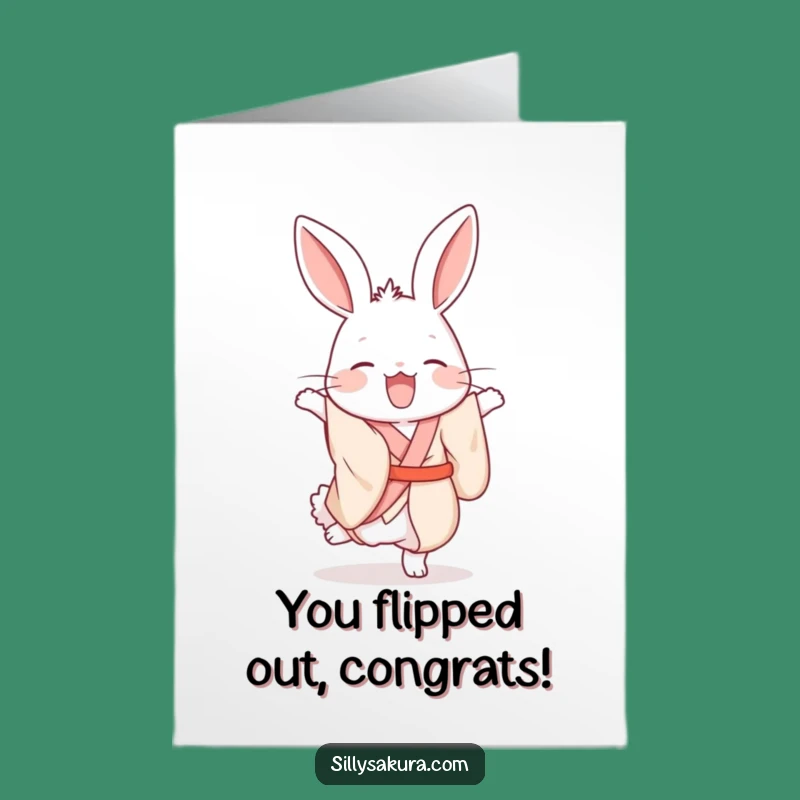 Free Printable Rabbit Congrats Card - Giggling Downloadable Gift for Amazing Feats