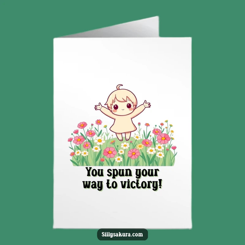 Free Printable Flower Spin Congrats Card - Spirited Downloadable Celebration