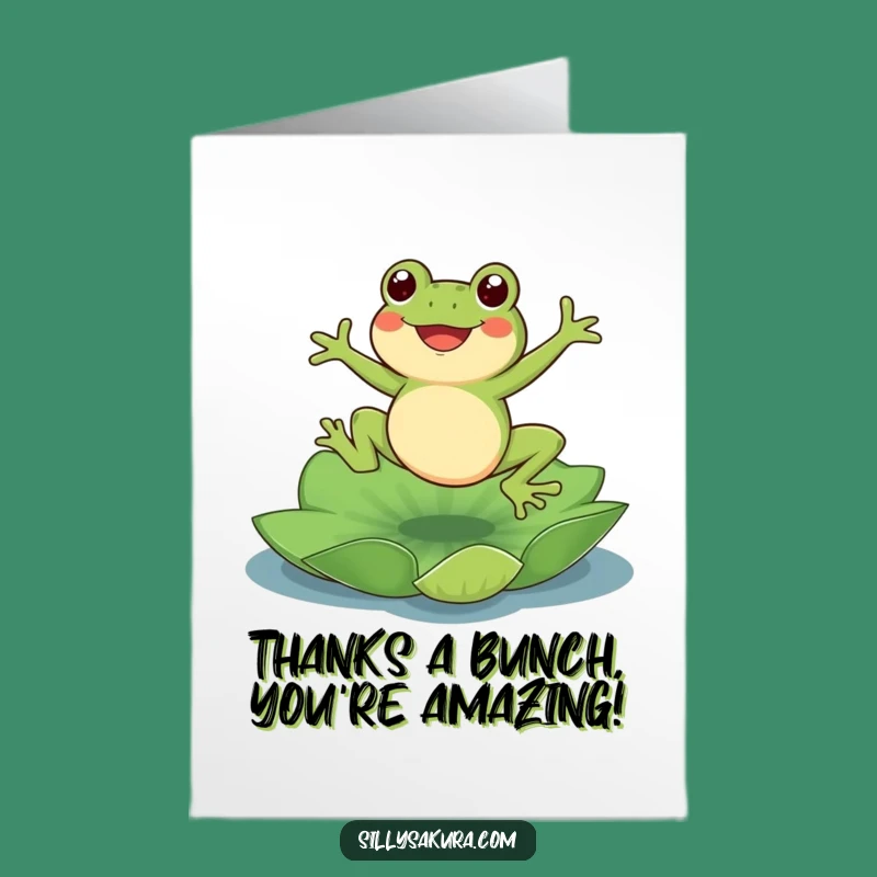 Free Printable Thank You Card: Frog's Grateful Leap - Sweet Downloadable Gift