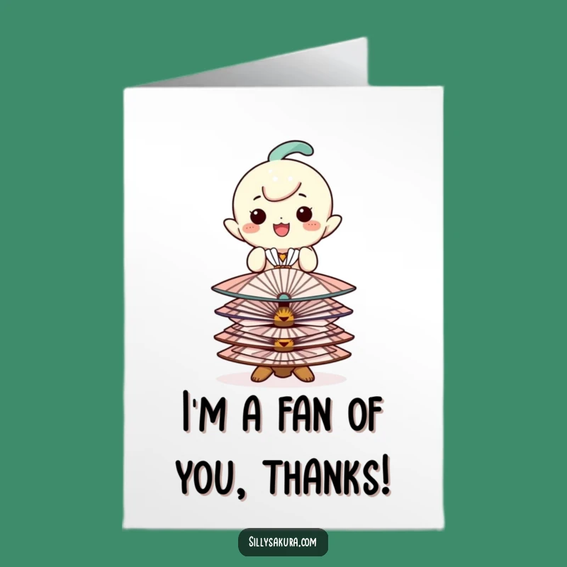 Free Printable Thank You Card: Fan Balance Character Funny Downloadable Gift
