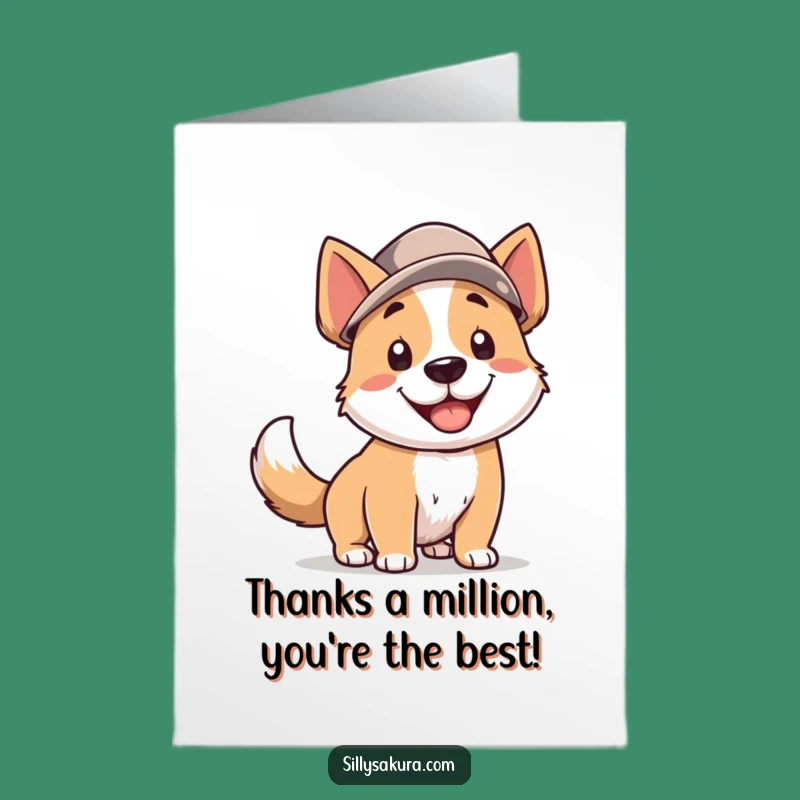 Free Printable Thank You Card: Grateful Dog Hat - Sweet Downloadable Gift