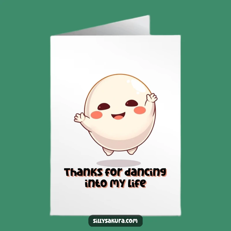 Free Printable Thank You Card: Daruma Dancer, Express Gratitude Downloadable Fun