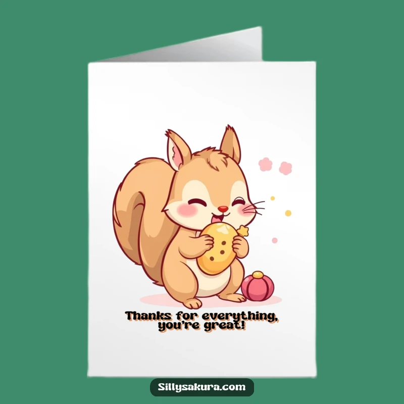 Free Printable Thank You Card: Squirrel's Sweet Stash - Charming Downloadable Gift