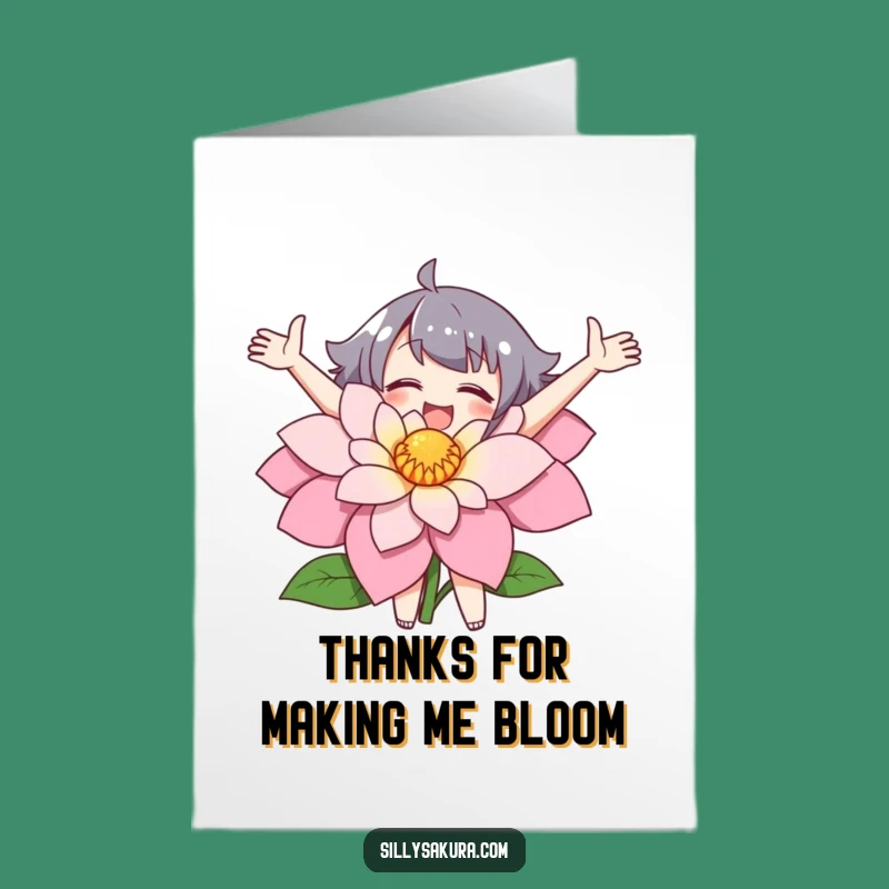 Free Printable Thank You Card: Flower Hug Character, Heartfelt Downloadable Gift