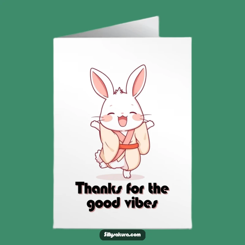 Free Printable Rabbit Thank You Card - Giggling Downloadable Gift for Appreciation