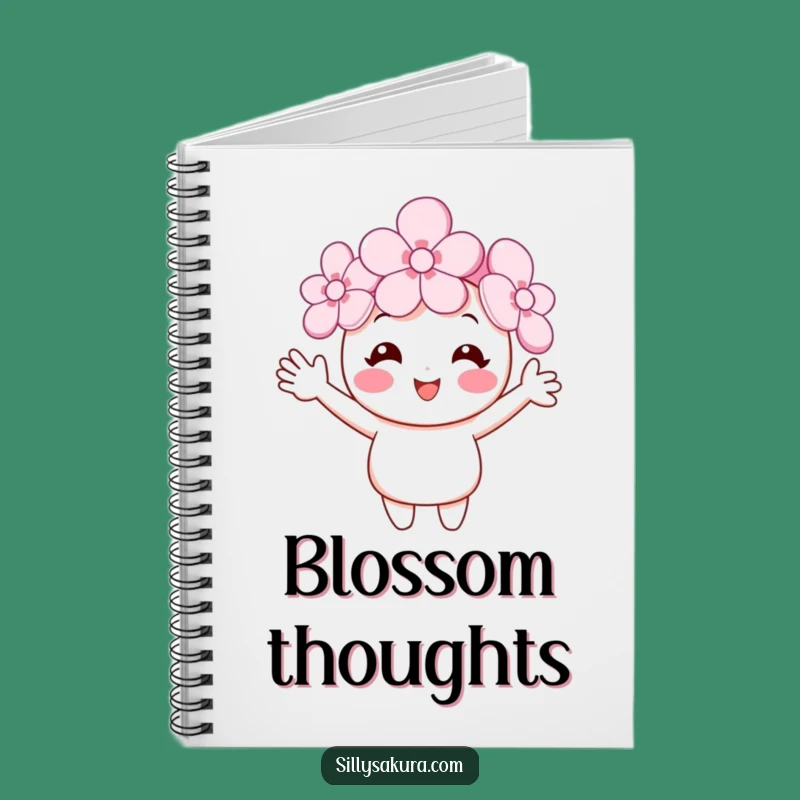Funny Cherry Blossom Notebook - Jot Down Ideas with Springtime Fun!
