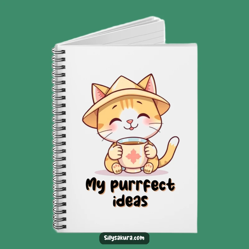 Funny Cat Tea Notebook: Jot Down Thoughts with Feline Charm