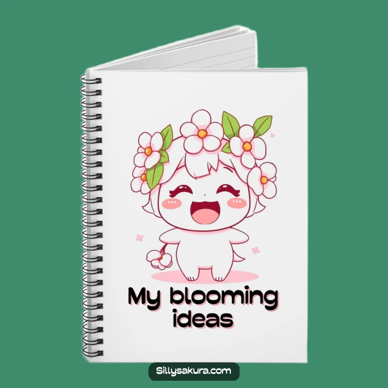 Funny Cherry Blossom Notebook: Flower Character Journal for Ideas, Great Funny Gift