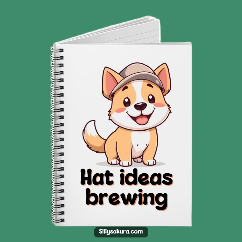 Funny Dog Hat Notebook: Jot Down Ideas with a Wagging Tail Friend