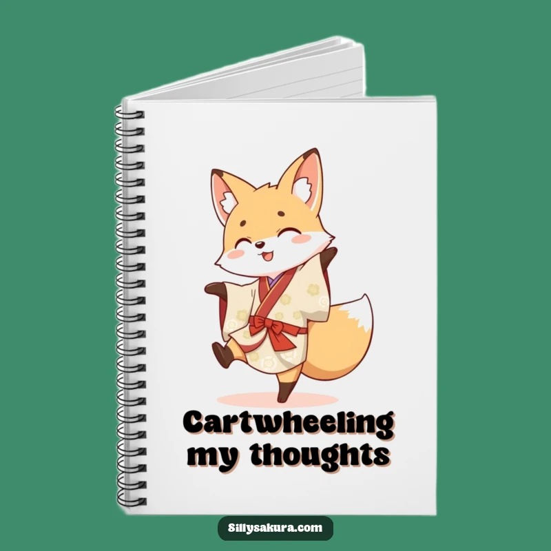 Funny Fox Kimono Cartwheel Notebook - Journal for Active Minds Gift