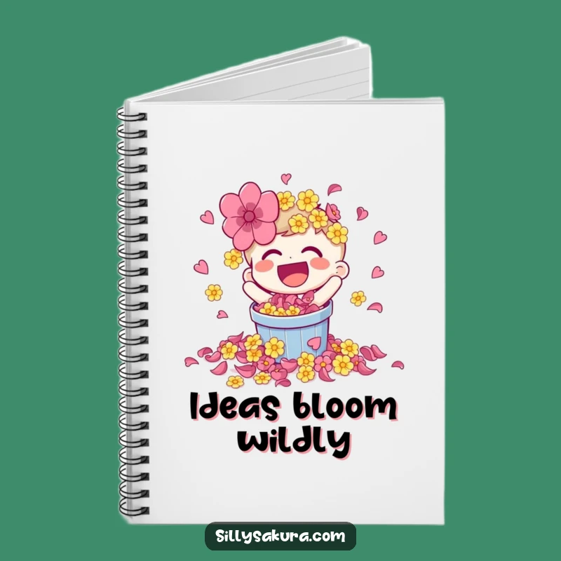 Funny Laughing Petal Spill Character Notebook - Vibrant Journal Gift