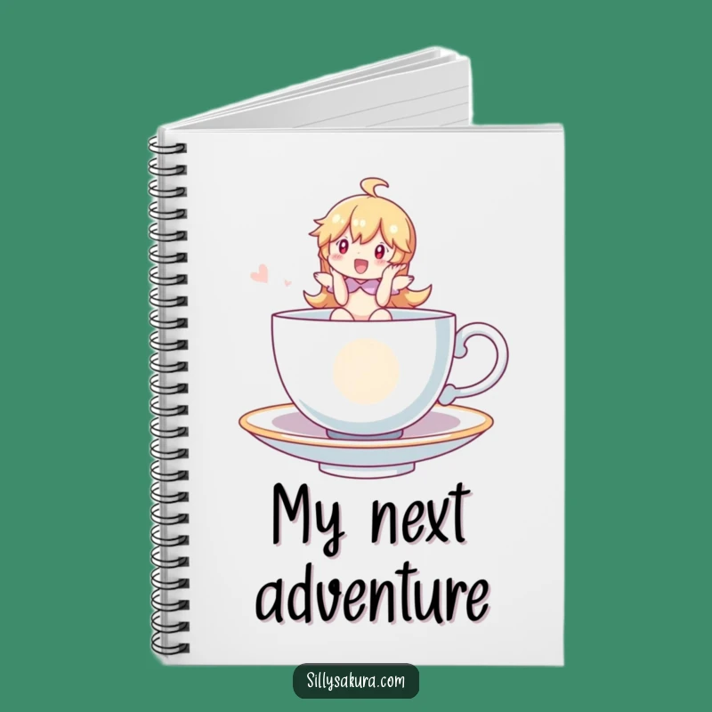 Funny Whimsical Tea Cup Rider Notebook - Jot Down Magical Ideas