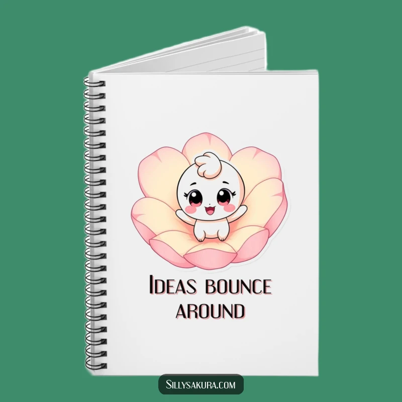 Funny Bouncing Petal Character Notebook - Cheerful Journal Gift