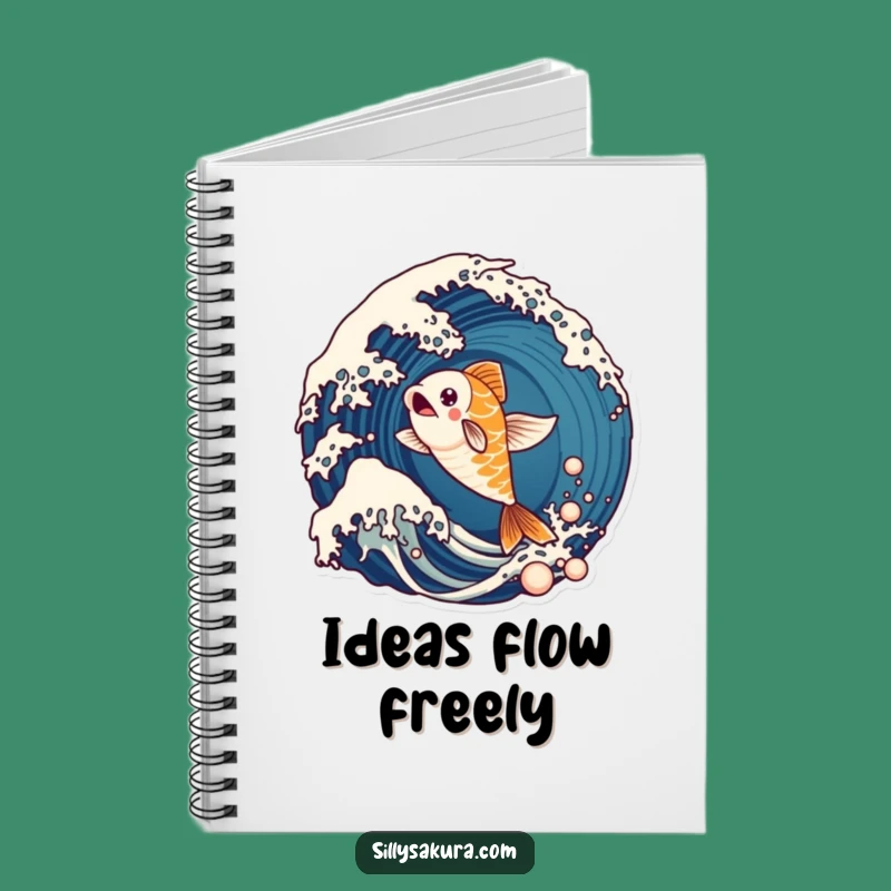 Funny Koi Fish Wave Notebook: Energetic Idea Capture Journal