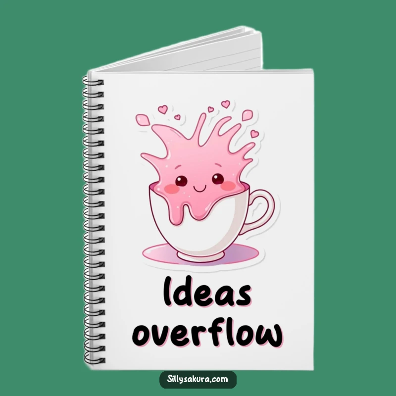 Funny Tea Cup Overflow Notebook: Happy Idea Capture Journal