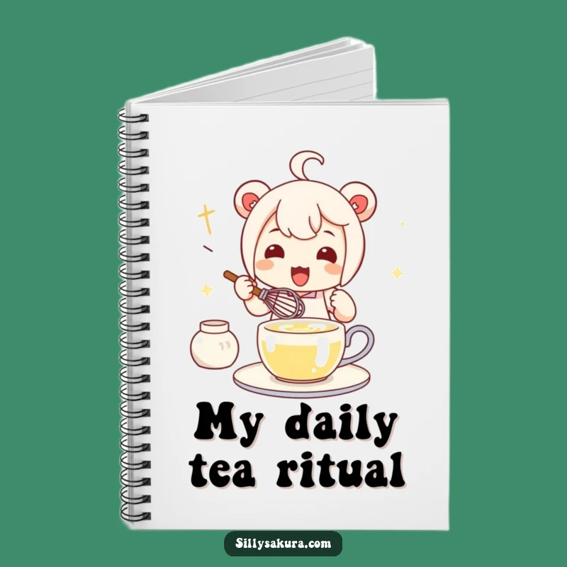Funny Kawaii Tea Whisk Notebook - Character for Organizing Tea Notes