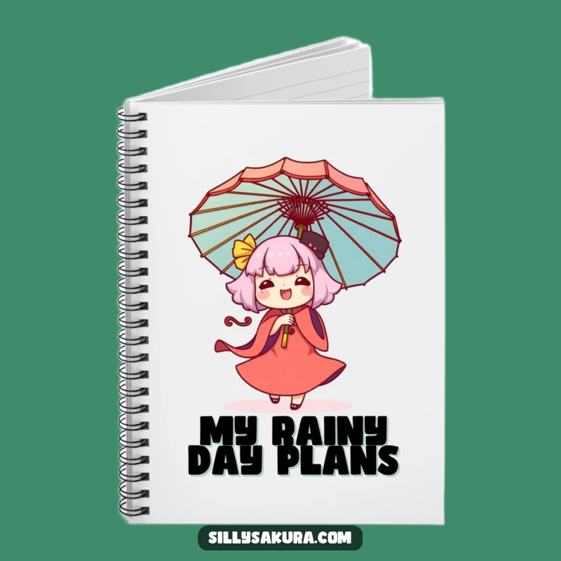 Funny Kawaii Umbrella Twirling Notebook: Jot Down Ideas with Joy, Great Gift
