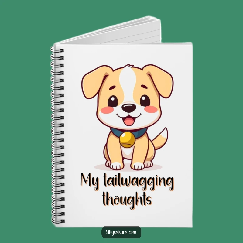 Funny Wagging Dog Bell Notebook: Jot Down Happy Thoughts - Cute Funny Gift