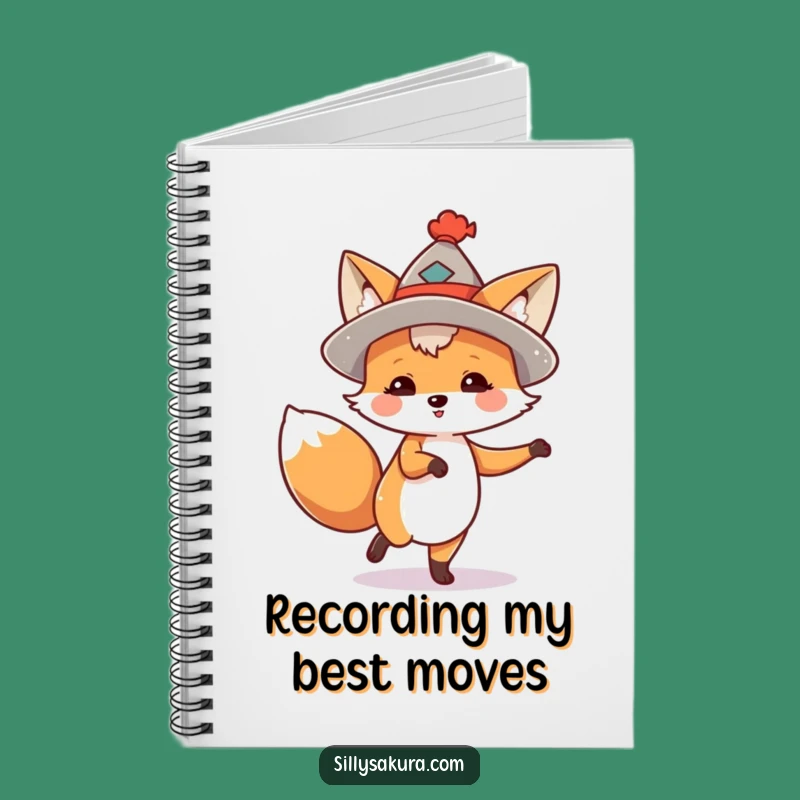 Funny Dancing Fox Notebook: Jot Down Ideas - Fun Hat Fox Funny Gift