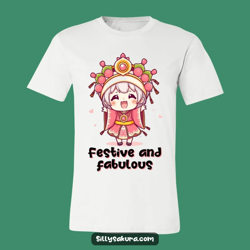 Funny Festival Attire Kawaii T-Shirt: Excited Character Fun, Great Gift