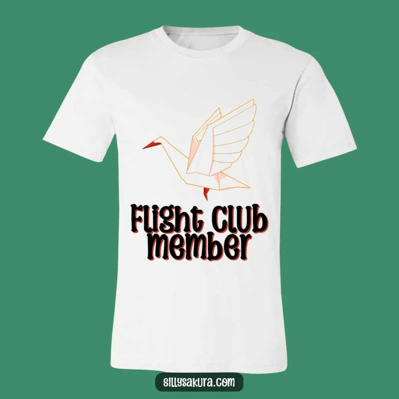 Funny Origami Crane T-Shirt: Elegant Flyer Character Tee